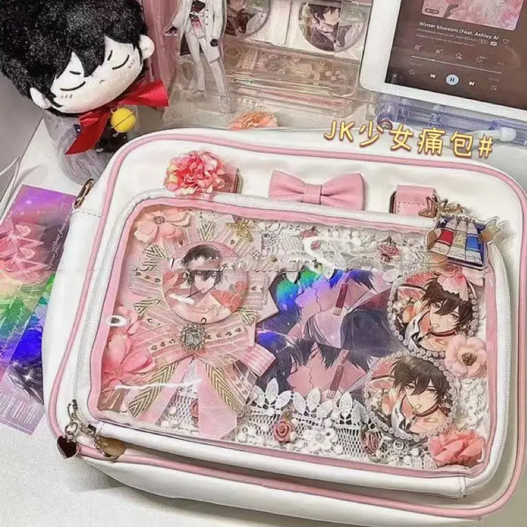 Ita Bag Японская сумка Harajuku для женщин из искусственной кожи с прозрачным карманом