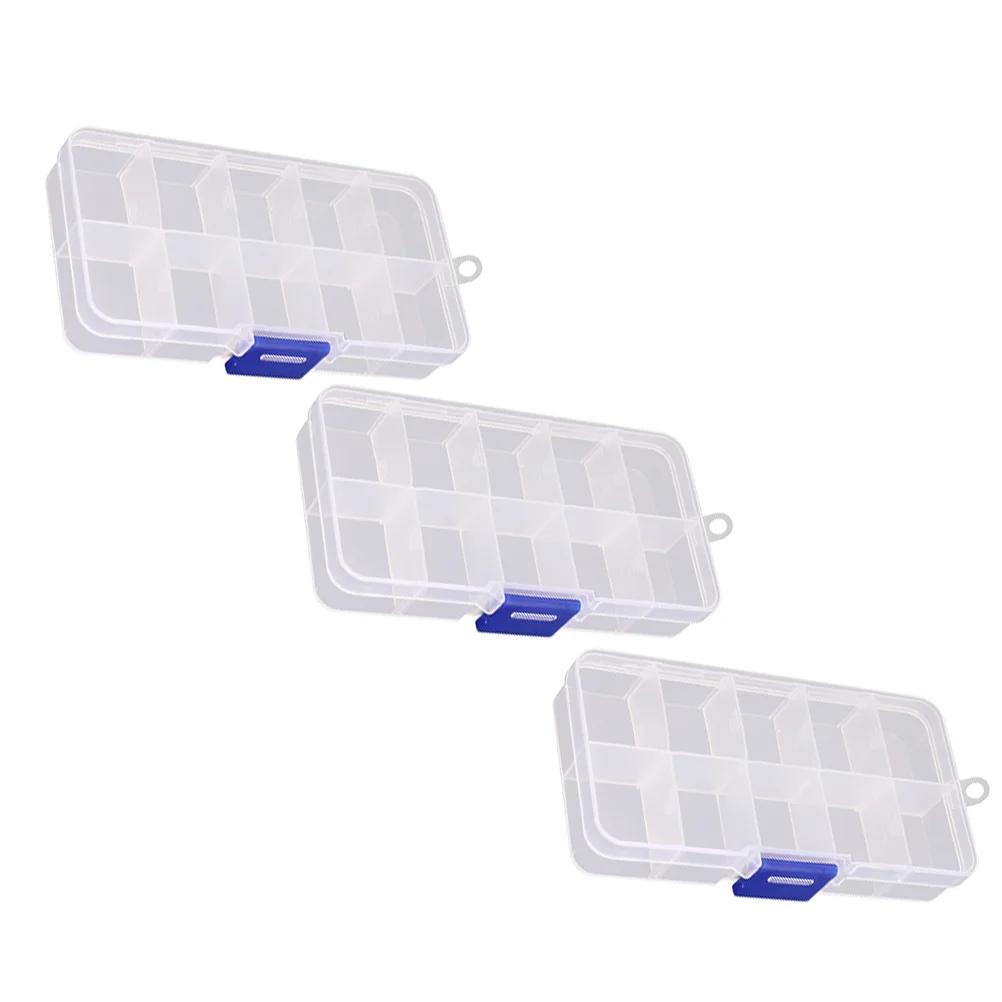 

3 Pcs Jewelry Accessories Storage Box Clear Container Collection Case Earring Plastic Containers Nail Bracket