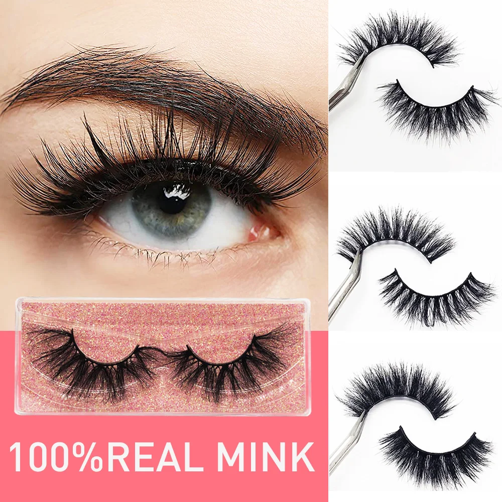 

TCLC 3D 100% Real Mink Lashes Dramatic Bulk Natural Look Wispy Fake Eyelashes Extentions Pack Fluffy Messy Vendors Wholesale