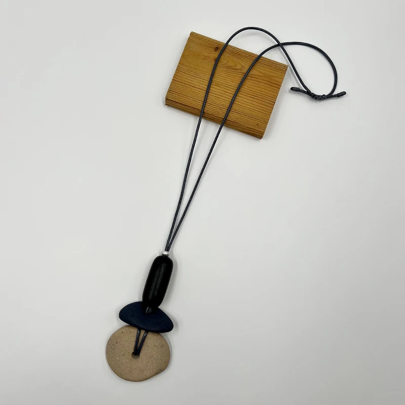 

Женская цепочка с подвеской-бусиной Kara & Kale, длинное ожерелье с кулоном из дерева и каучука