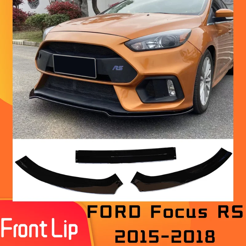 

For FORD Focus RS 2015-2018 Black Front Bumper Lip Bodykit Spoiler Ford Splitter Car Accessory