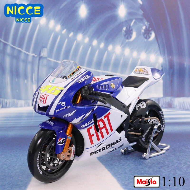 Модель автомобиля Maisto 1:10 Fiat Yamaha MotoGP 2009 игрушечный мотоцикл из сплава коллекция