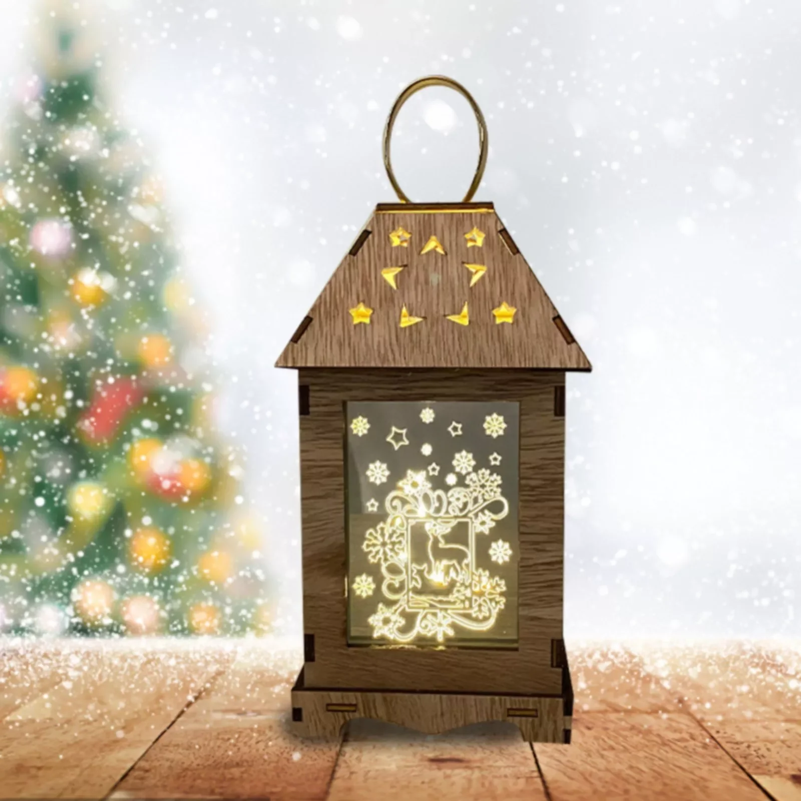 

NEW2023 ooden hristmas ecorations ed reative tring f ights attery perated ith tring f ights ndoor lug n eet
