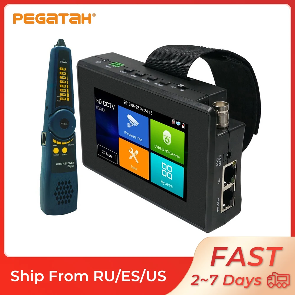 4-дюймовый сенсорный экран PEGATAH тестер видеонаблюдения на запястье для IP-Камеры