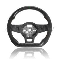 auto parts custom carbon fiber with alcanrata and green mark for golf mk7 steering wheel