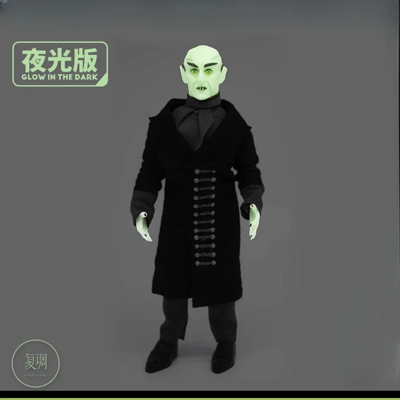 In Stock 8 Inch Action Figure Nosferatu Glow in The Dark with Black Coat Toy Collection Gift Halloween Boy