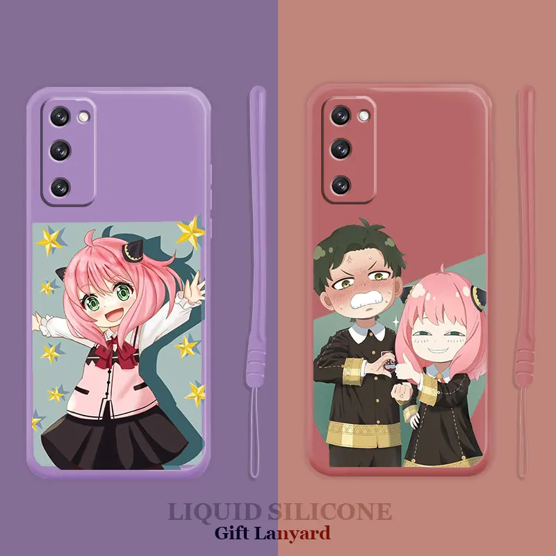 

Liquid Candy Case For Samsung Galaxy S22 S21 S20 FE Ultra S10 S9 S8 Plus S10e Note 20 10 Lite Shell Spy×Family Happy Anya Damian
