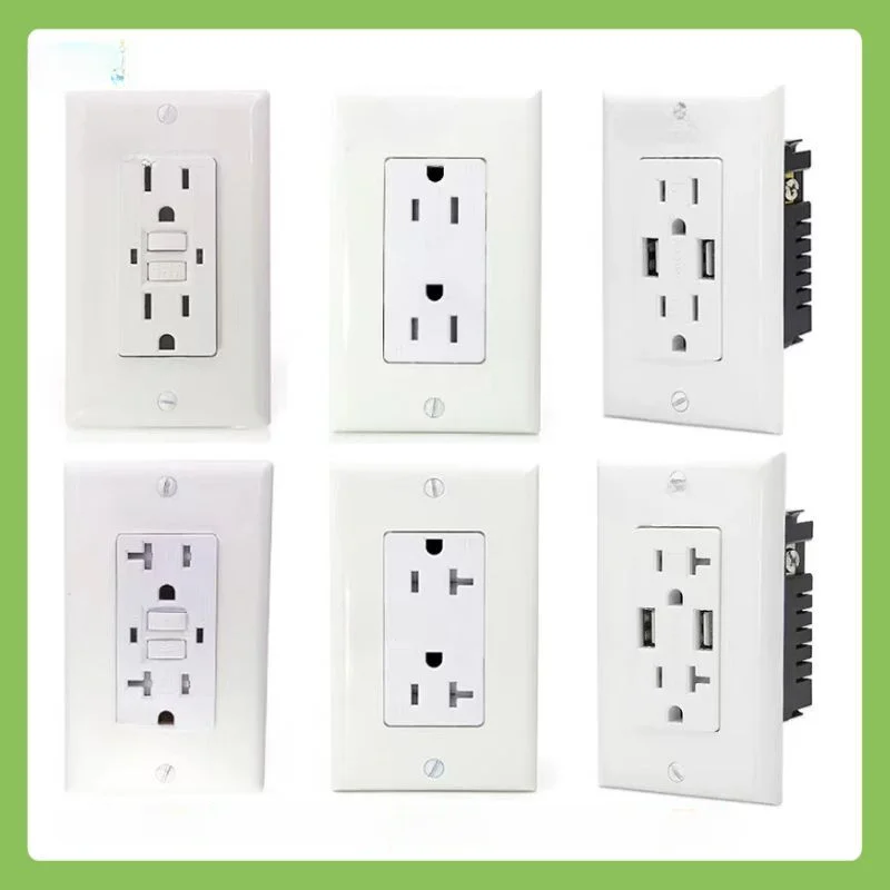 Настенная розетка стандарта США 20 А с 4 usb-портами, американская розетка 15 А с зеркальной защитой, умная Быстрая Зарядка Тип 4,8 А