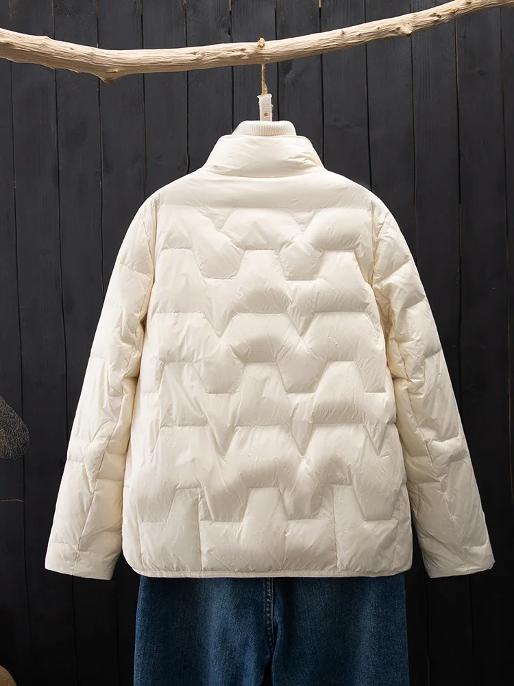-10 cold Winter Autumn Ultra Light Women 90% White Duck Down Jacket Short Outwear Casual Lightweight Solid Color Warm Snow Coat