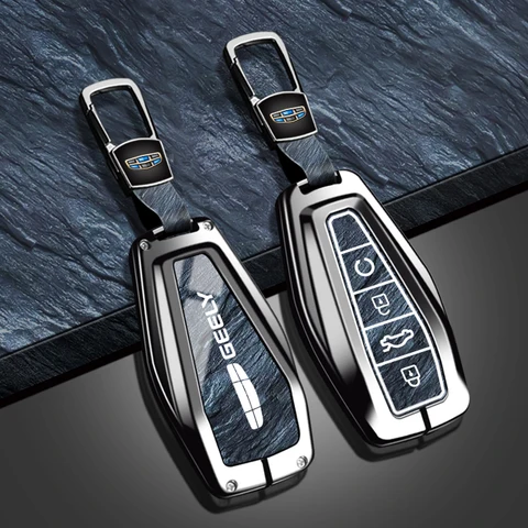 Чехол для автомобильного ключа из цинкового сплава, подходит для Geely Coolray 2024 X6 Emgrand Global Hawk GX7, защитный чехол для ключей с дистанционным управлением