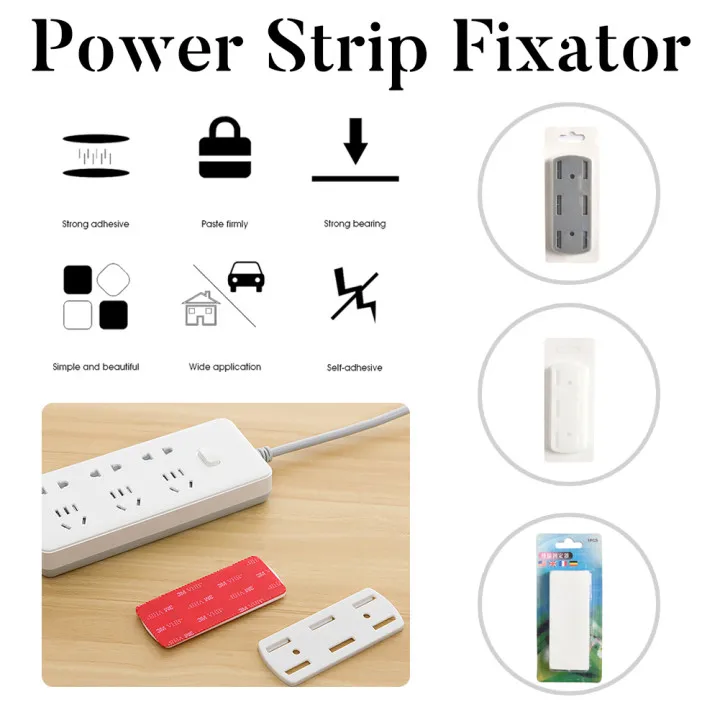 

3PCS Power Strip Holder Fixator Hardware Home Storage Organization Free Socket Strong Wall Holders Shelf Stand Holder Plug Hook