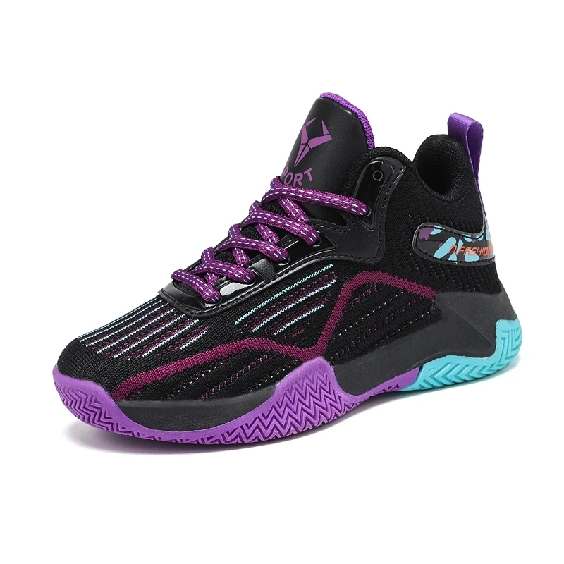 Size 31-39 Boys Girls Basketball Shoes for Kids Sneakers Thick Sole Non-slip Children Sports  Basket Trainer Tenis