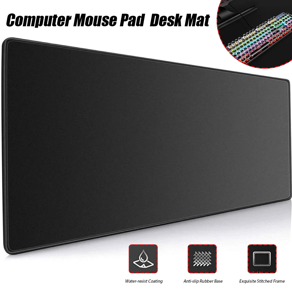 Gaming Mouse Pad With Stitched Edge Premium-Textured Mouse Mat Non-Slip Rubber Base Mousepad For Laptop Computer PC