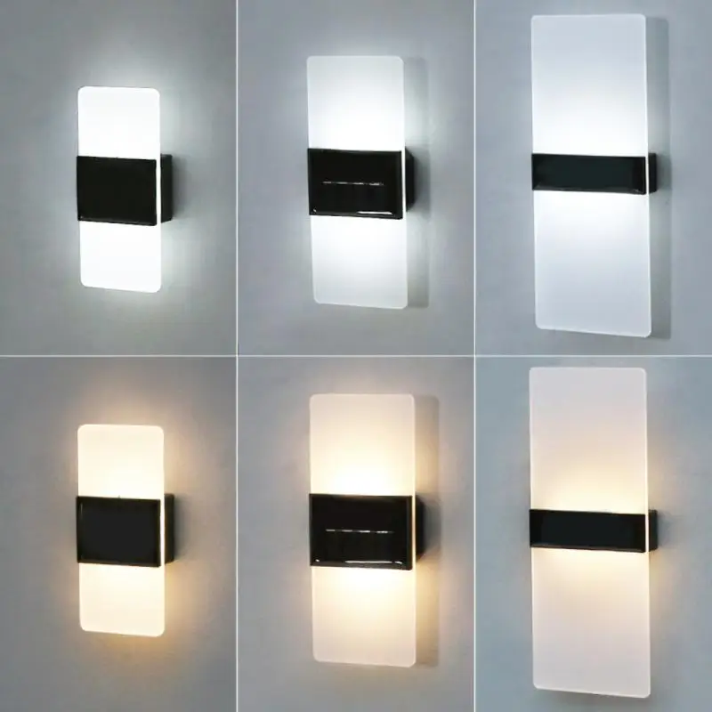 

2pcs Modern Solar LED Wall Lamp Acrylic Simple Bedroom Sconce Living Room Outdoor Stair Home Decor Indoor Wall Lights Fixtures