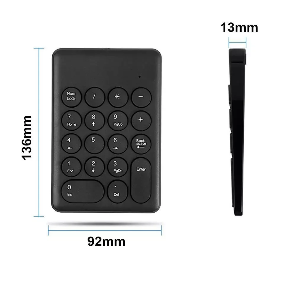 

Keys USB Numeric Wire Numeric Keypad Mini Number Numpad 2.4G Wireless Keyboard for Laptop Desktop Computer Computer Note A2K8