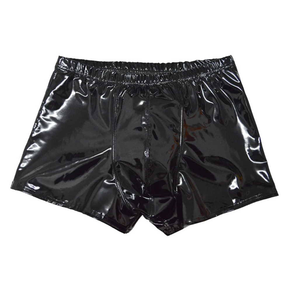 

Gay Boxer Homme Brief Men Shorts Imitation Underpants Clubwear Summer Leather Trunks Cueca Masculina Underwear