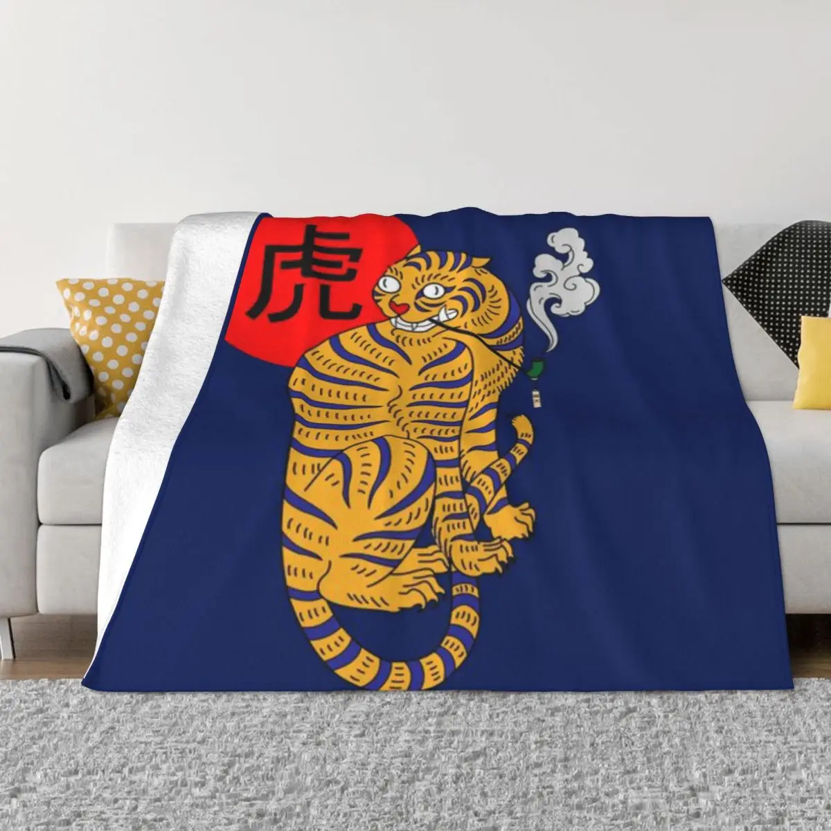 Ультрамягкое одеяло из микрофлиса Wise Japanese Tiger Smokes