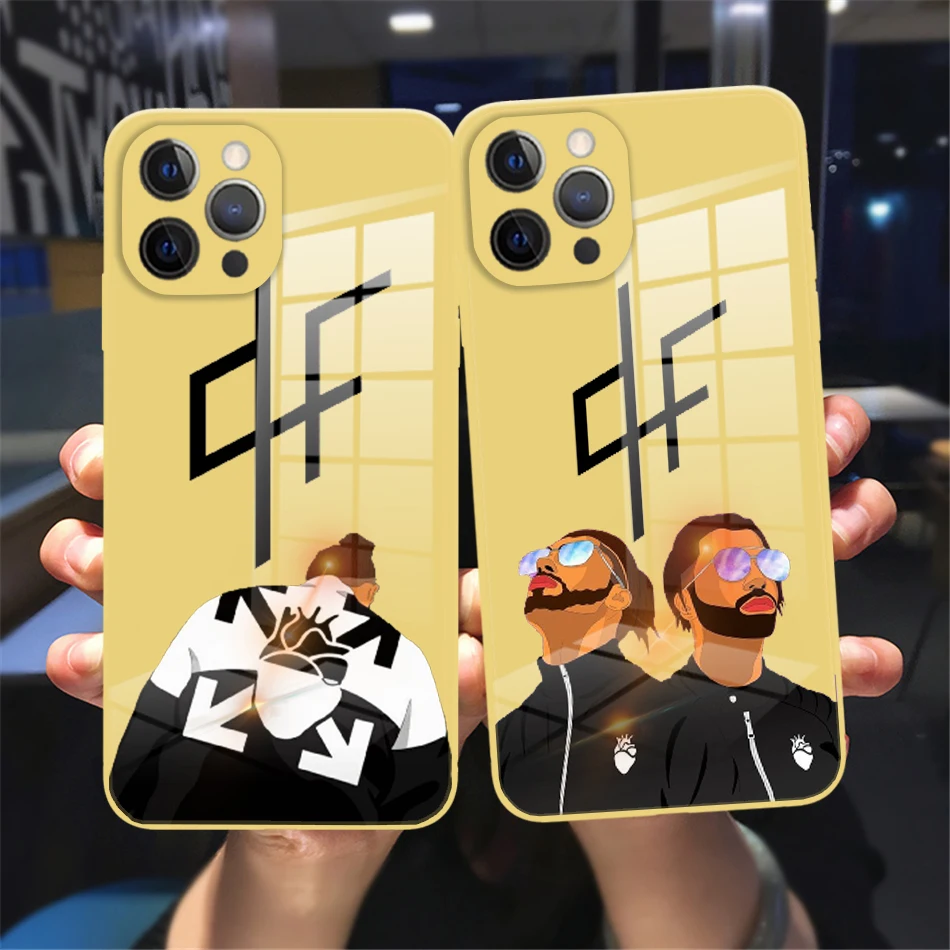 

Luxury Fashion Rapper Yellow Toughened Glass Anti-fall Case Suitable for IPhone 14 13 12 11 Pro Max 12 13 Mini