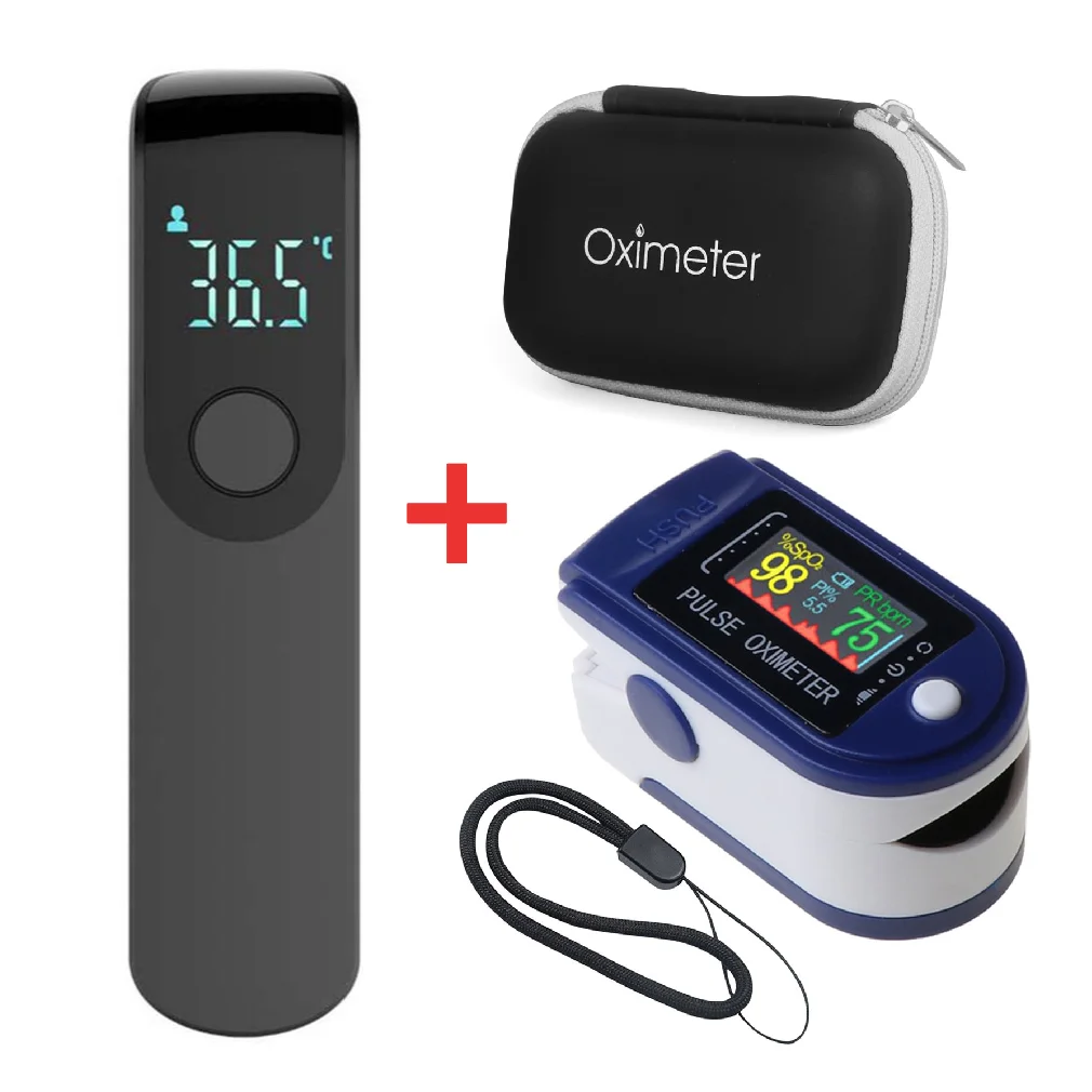 

New Medical Digital Finger Oximeter Pulse Oximeter TFT Screen SPO2 PR Heart Rate Monitor Blood Oxygen Non-Contact Termometer