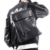 new trend pu leather backpack for men soft fashion casual backpack multifunctional large capacity cool student school bag 1013