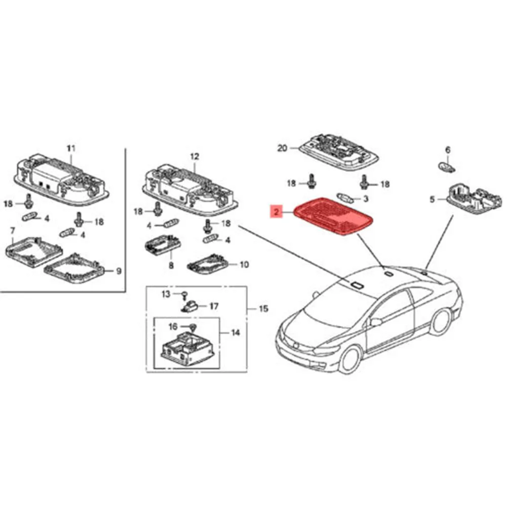 

Tool Roof Light Lens Cover 34253-S5A-305 34253S5A305 Crystal Clear Direct Replacement For Honda Civic\\\\\\\\HR-V Lens Cover