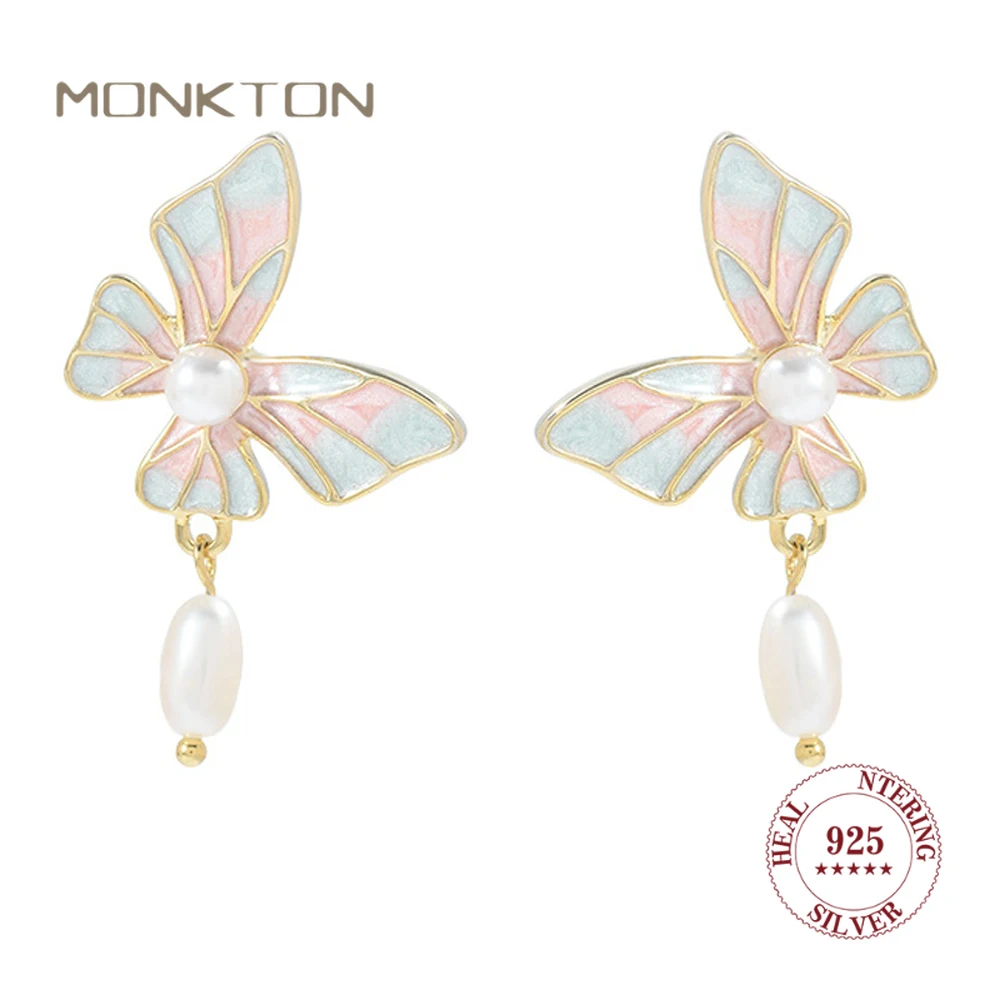 

Женские серьги-гвоздики Monkton из серебра 925 пробы с эмалью и жемчугом
