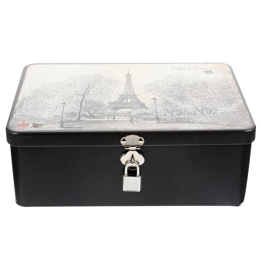 

Storage Box Lock Cookie Gift Containers Tin Box Small Tins Lids Decorative Box Tin Case Tinplate Tin Box Metal Box Lid
