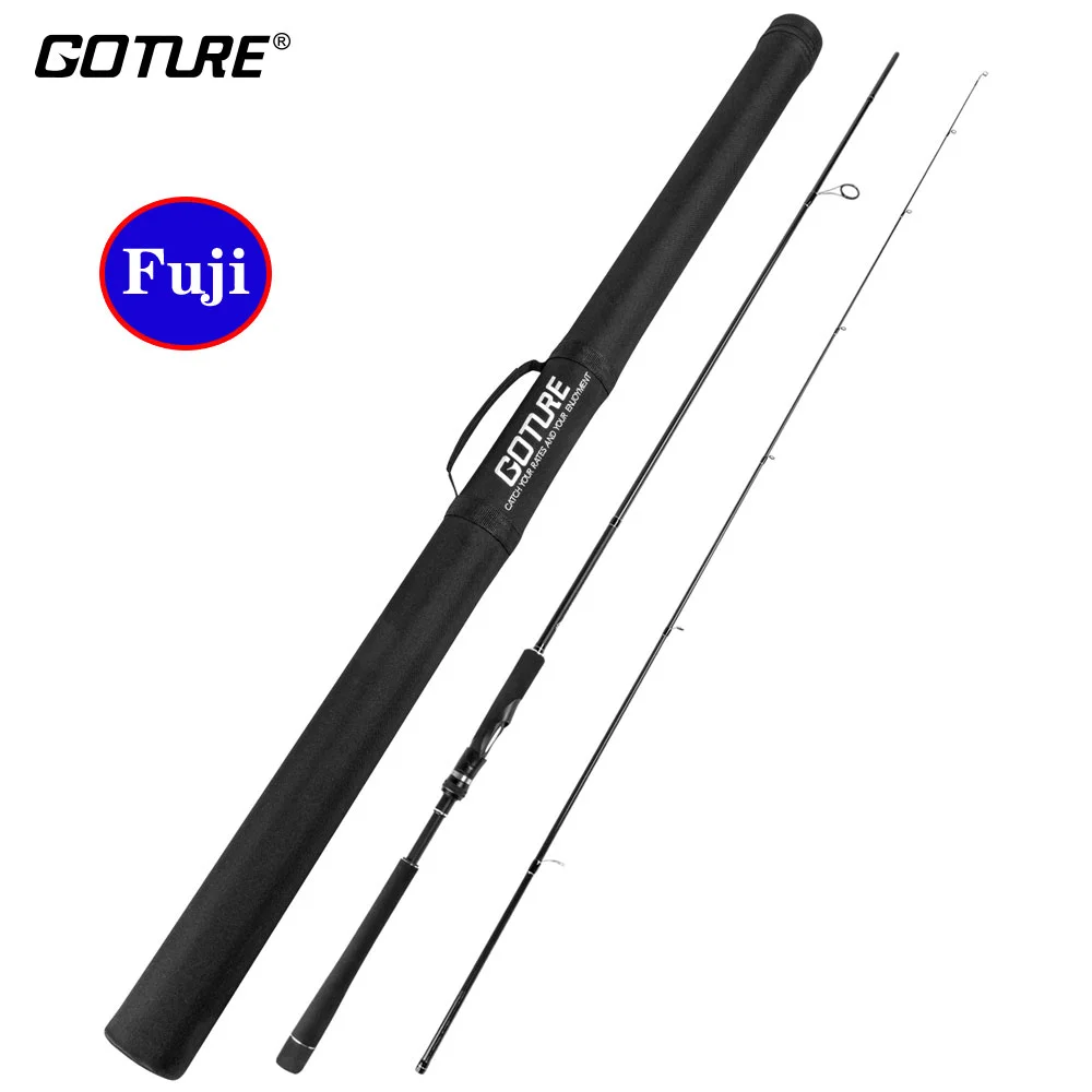 Goture Aerglo 100% Real Fuji Guide Ring Spinning Rod 2.58-2.7m 36T High Carbon Ultra Light M MH ML 2 Piece Fishing Rod with Tube