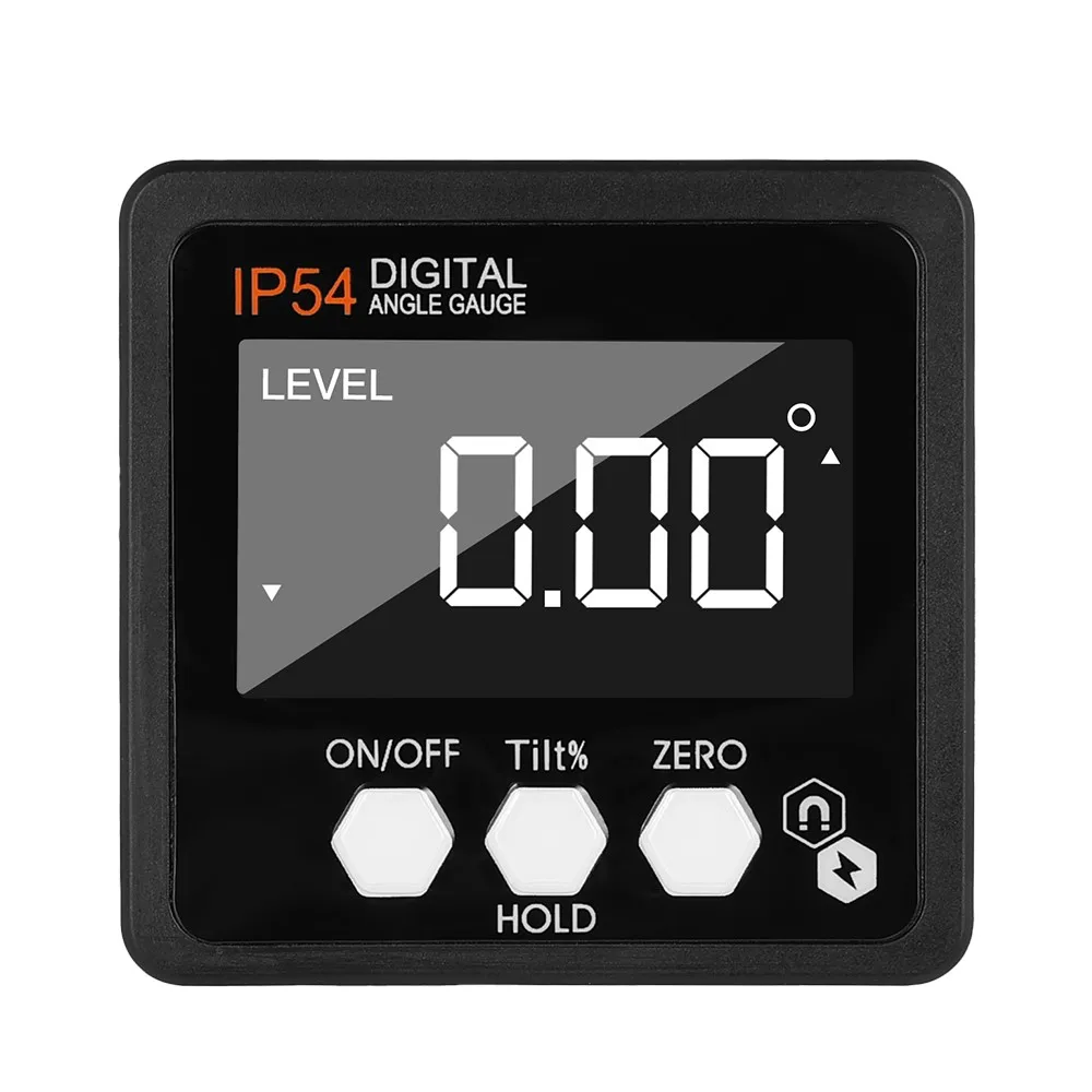 

IP54 4*90° Digital Inclinometer Magnetics Electronic Goniometer LCD Backlight Protractor Slope Meter Angle Ruler Single-side