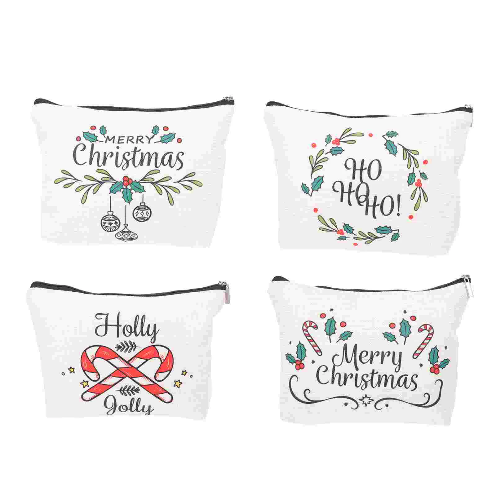 

Cosmetic Case Christmas Pouchholder Makeupwomen Brushes Hand Wash Zipper Canvas Sundries Pen Storage Train Toiletries Travel