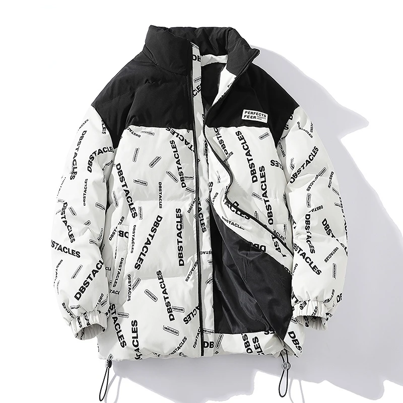 

Уличное пальто в стиле хип-хоп для мужчин, сезон осень-зима 2023, толстая парка, куртка, куртки с принтом в стиле Харадзюку, модные теплые парки, мужская верхняя одежда, уличная одежда