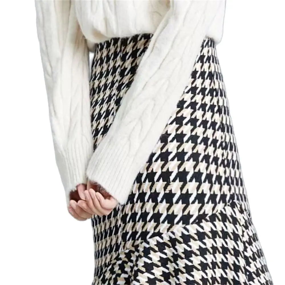 Женская юбка-годе средней длины плиссированная юбка с запахом на ягодицах