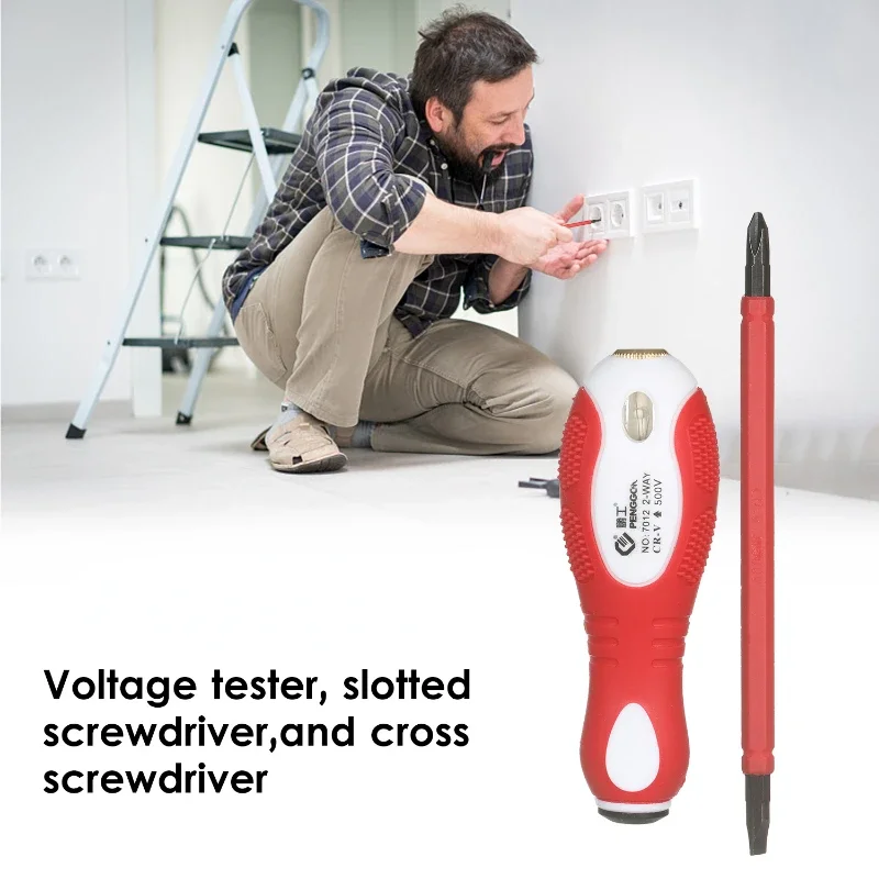 

1 шт. 2-в-1 электрическая отвертка с двойной головкой тестер ручка 500 в инструмент для детектора напряжения