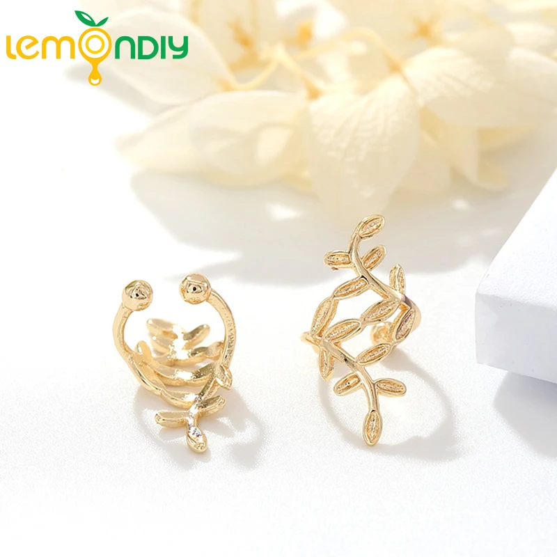 

12x20MM 24K Gold Color Brass Leaves Earrings Clip High Quality DIY Jewelry Making Findings Accessories Wholesales