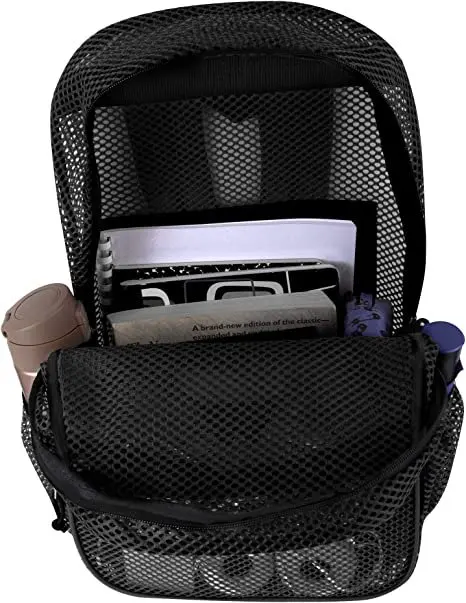 Unisex Collapsible Mesh Backpacks for School, Beach - Backpack with Reflective Strip and Wire Frame for Support - Black