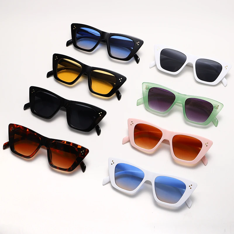 Винтажные Женские квадратные солнцезащитные очки ретро кошачий глаз для мужчин