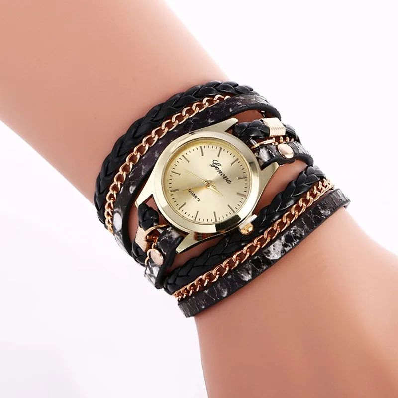 2023 Punk New Popular Quartz Women Advanced Handwoven Snake Skin Pattern Personalized Bracelet Versatile Accessories Watch