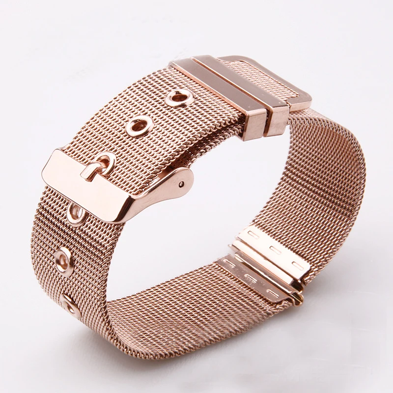 Milanese Mesh Watchband Stainless Steel Metal Strap 18mm 20mm 22mm 24mm Universal Men Women Mesh Pin Buckle Bracelet Accessories