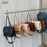 small pu leather solid color shoulder crossbody sling bags for women 2022 luxury brand vintage handbags and purses totes