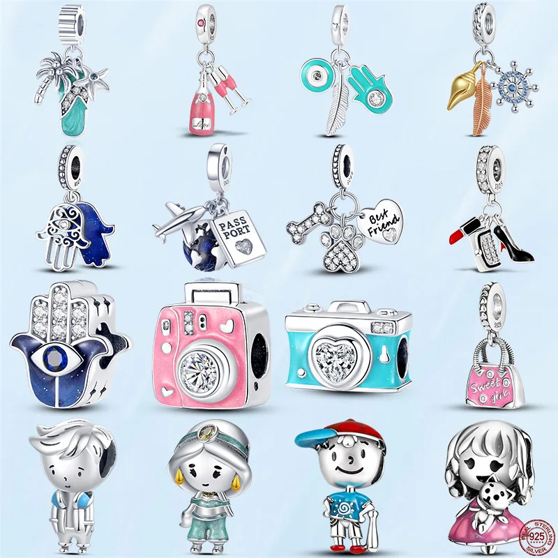 

Hot Selling Designer 925 Silver Pendant Blue Eye Charm Beads Fit Original Brand Bracelets DIY Jewelry Gift Making