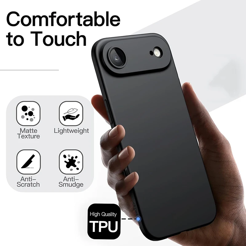 Фото Роскошный матовый силиконовый чехол для iPhone 17 Air Pro Max, ультратонкий, мягкий, с полной защитой камеры и объектива для iPhone 17 Pro Max №4