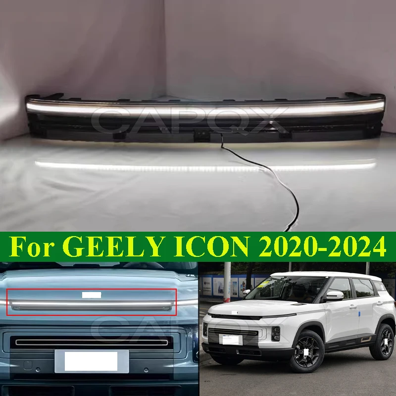 

CAPQX светодиодный дневные фонари для GEELY ICON 2020-2024, передний бампер