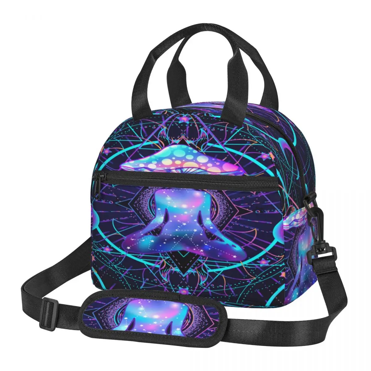 

Insulated lunch bag For Kids Esoteric Art Mushrooms Geometry Cooler Bag Thermal bag Portable Lunch Box Ice Pack