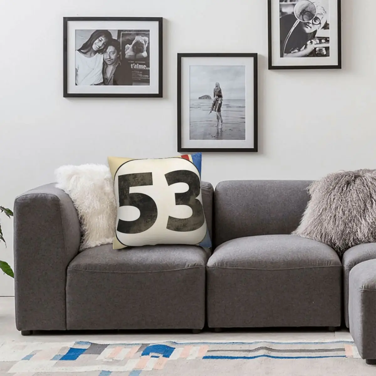 Квадратная наволочка Herbie Number 53 из полиэстера декоративная удобная подушка на