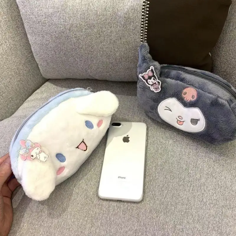 

Kawaii Sanrios Cartoon Plush Storage Bag Box Hellokittys Kuromi My Melody Cinnamoroll Anime Peripherals Cute Girl Gift Doll