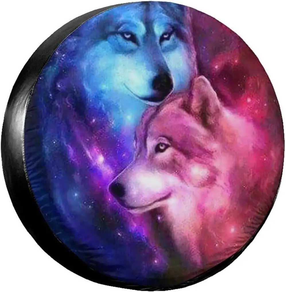 

Spare Tire Cover Universal Tires Cover Animal Wolf Car Tire Cover Wheel Weatherproof and Dust-Proof UV Sun Tire Cover (F