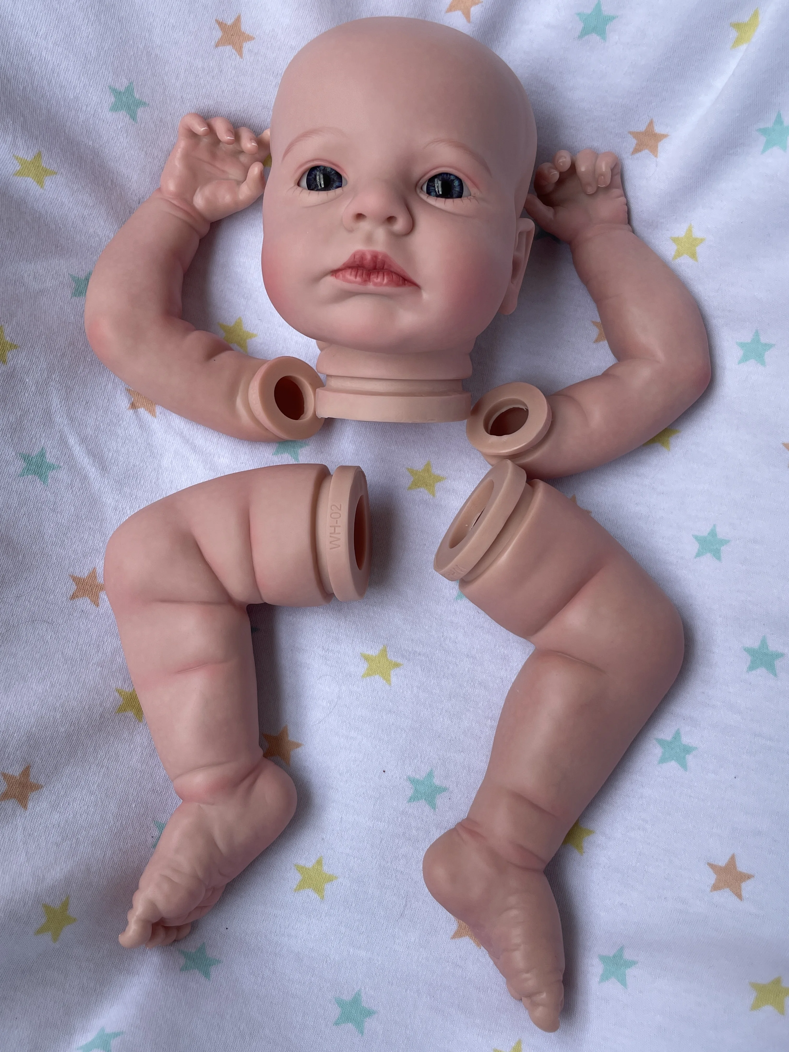 20 дюймов LouLou бодрствование новорожденный 3D окрашенная кожа комплект