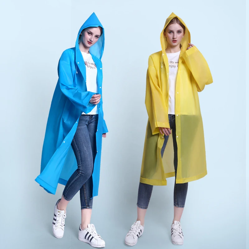 

1pc Durable Women Men Raincoat Waterproof Hooded Rainwear Reflective Rain Coat Impermeable Chubasquero Poncho Mujer Oara lluvia