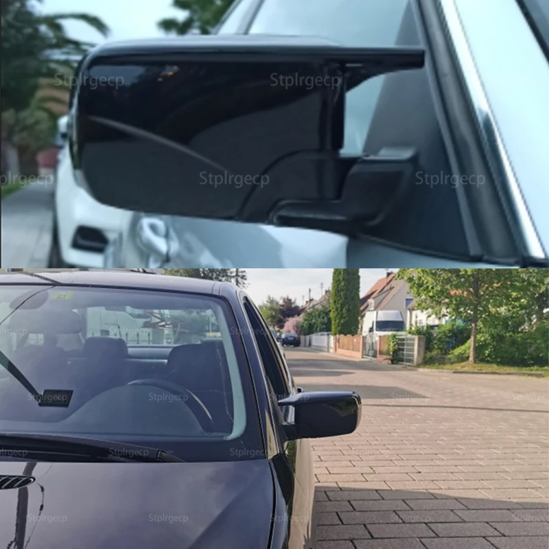 2pcs Carbon Fiber Look Black Side mirror cover Replacement for BMW E46 316i 318i 318d 320d 320i 323i 325i 328i 330d 330i 1998-05 images - 6