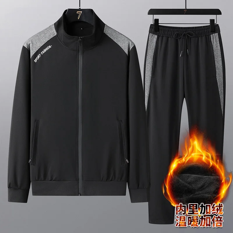 

Men Winter Fleece Sport Sets Mens Thick Jacket+Pants Suit Sweatshirt Sportswear Tracksuits Running Gym Sweatsuits L-6XL